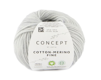 Cotton Merino Fine wiht COTS certificate nature yarn from KATIA cozy and soft for your knitting projects from scarfs, sweater to jackets