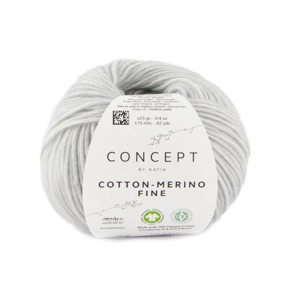 Cotton Merino Fine wiht COTS certificate nature yarn from KATIA cozy and soft for your knitting projects from scarfs, sweater to jackets