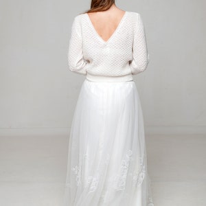 bridal knit sweater and tull skirt