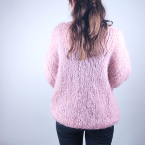 KNITTING PATTERN for a oversize knit sweater easy to knit with soft ingenua mohair wool from KATIA and big knitting needles warm & soft image 6