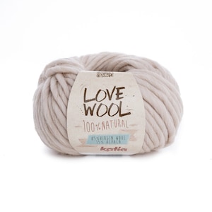 Love Wool from Katia 100% Natrual for your knitting projects: sweater, poncho, scarf, hut, plates and more knitting pieces