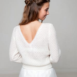 bridal knit pullover and tull skirt