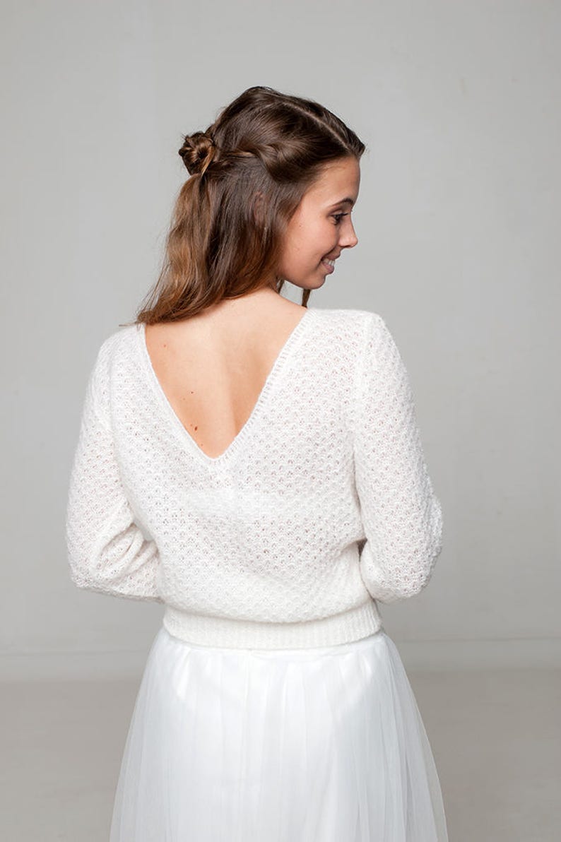 bridal knit pullover and tull skirt