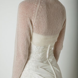 Knitting pattern for a bridal bolero back view
