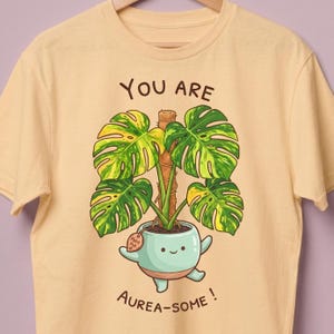 Monstera Aurea Shirt • Cute Plant Lover Gift Graphic Tee • Botanical Aesthetic Unisex Cotton T-Shirt • Cozy wear • Petit Pot • kawaii wear