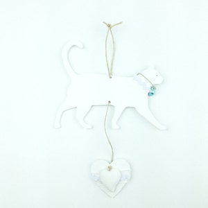 Romantic White Cat Decoration Romantic Shabby Chic Vintage Style Home Decor for cat addicted White