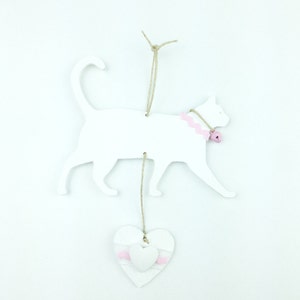 Romantic White Cat Decoration Romantic Shabby Chic Vintage Style Home Decor for cat addicted Pink