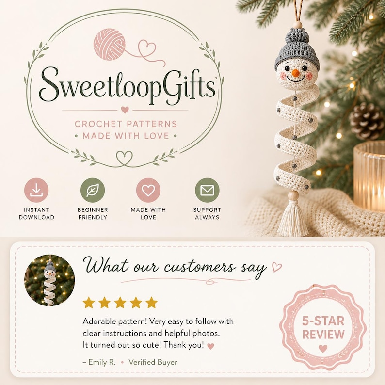 SweetloopGifts Etsy shop logo and handmade crochet patterns collection