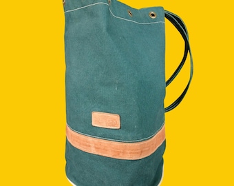 Dennis Kyte Starbuck Duffle Bag Green Canvas Nautical Travel 1980s Vintage