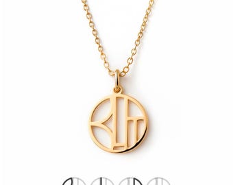 Family Logo Necklace, Every Initial Hidden in One Custom Monogram Pendant, Personalized Gift for Mom