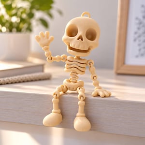 Articulated Skeleton STL, Skeleton 3D Print Model, Flexible Skeleton STL File, Halloween 3D Printable Model, Skeleton Figure STL