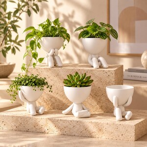 Conjunto de Vasos de Plantas em STL | Vasos de Plantas Imprimíveis em 3D | Arquivos para Impressão 3D de Vasos Fofos | Suporte Decorativo para Plantas | Coleção de Designs STL para Decoração de Casa