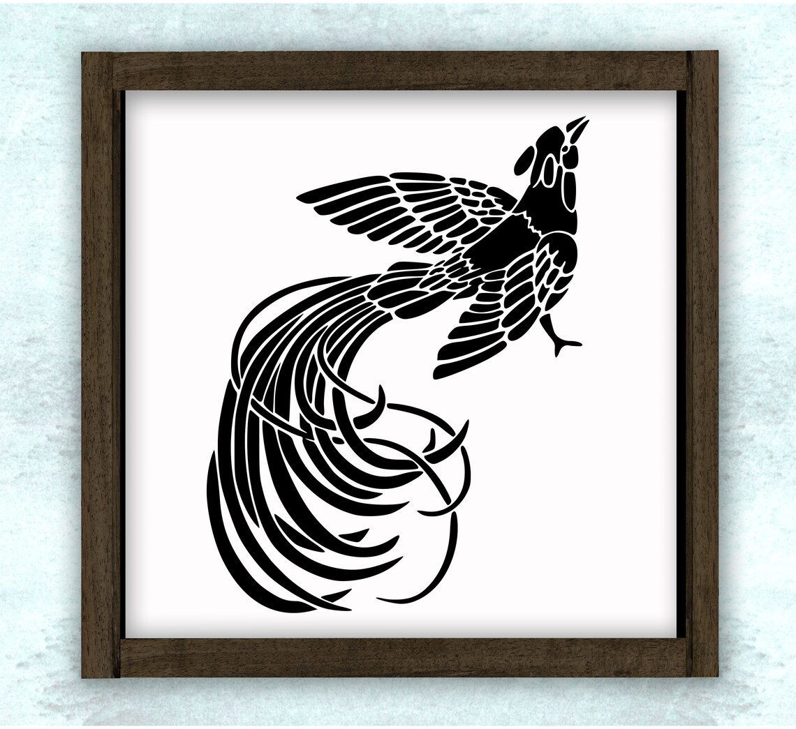 Vintage Bird of Paradise Stencil // DIY sign // wall decor // | Etsy