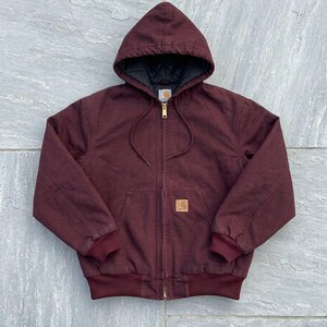 Carhartt Jacket Burgundy - Etsy