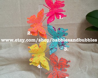 Painted Butterfly Alligator Hair Clip: Boho Hair Accessory