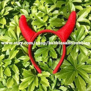 Comfortable Devil Horns Headband Halloween Costume - Devil Costume - Adult Halloween Costume - Halloween Gift - Red Horns - FREE USA SHIP