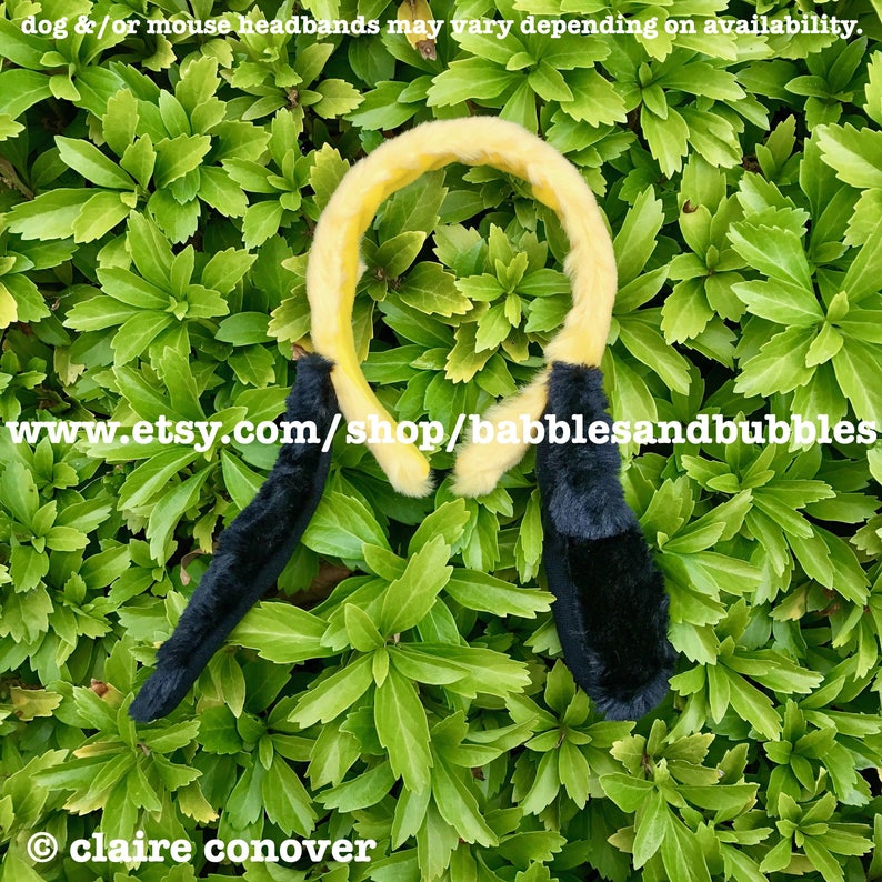 Comfortable Yellow Dog Ears Headband & Mouse Ears Headband Etsy