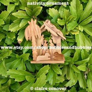 Hand Carved Olive Wood Christmas Nativity Ornament - Carved Wood - Christmas Stocking - Christmas Ornaments - Bethlehem - NEXT DAY SHIPPING
