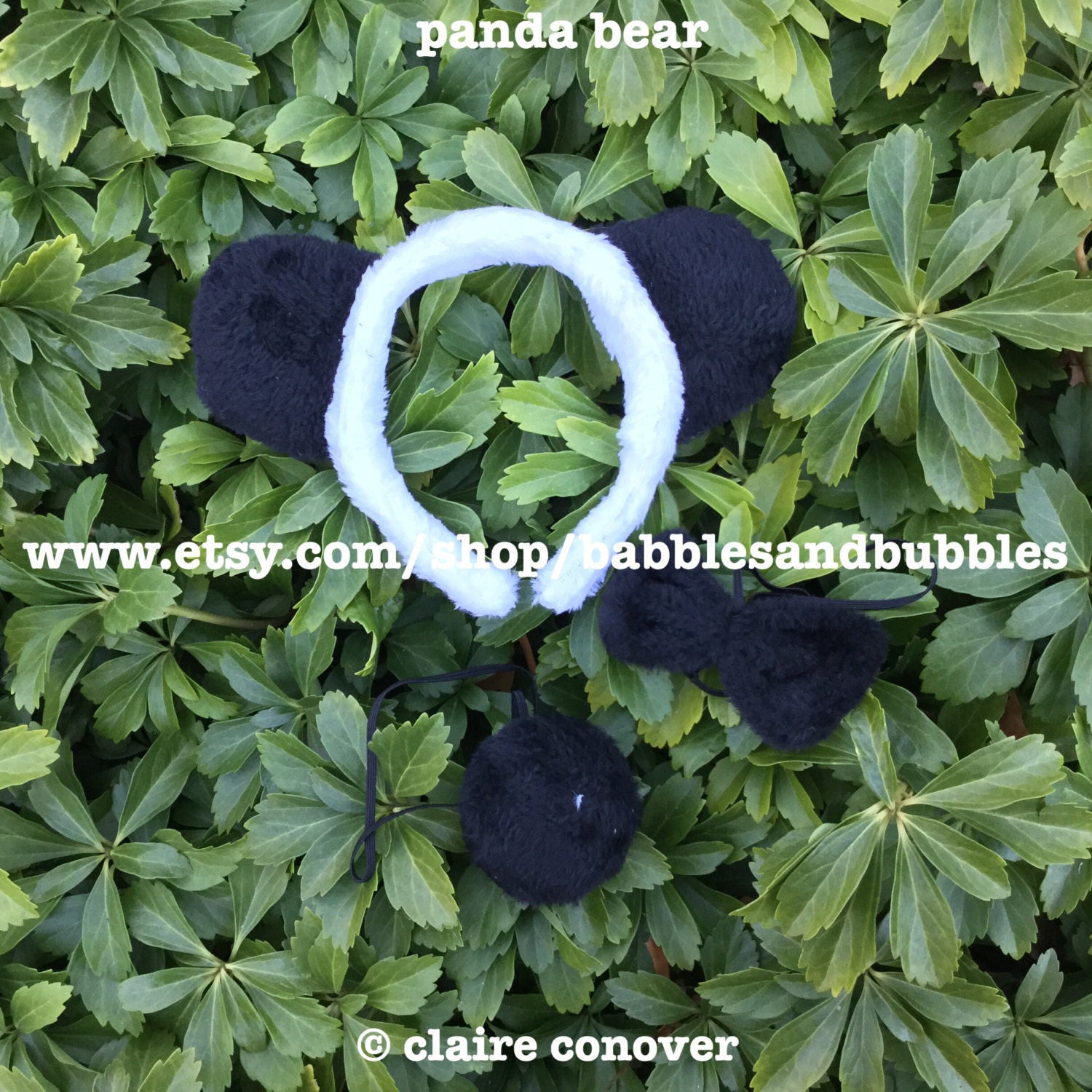 Faux Fur Panda Ears Headband: Comfortable Halloween Costume - Halloween Headpiece - Christmas Gift - FAST SHIPPING