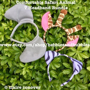 Bequemes Safari Tiere Stirnband Halloween Kostüm Bundle - Safari Babyparty - Safari Geburtstag - Safari Party - Zoo Geschenk - KOSTENLOSER SCHIFF IN DIE USA