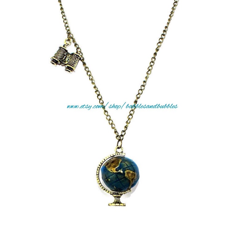Vintage Globe Necklace Jewelry Pendant Earth Gift Next Day - Globe Necklace Pendant Vintage Globe Necklace Jewelry Pendant Earth Gift Next Day - Globe Necklace Pendant