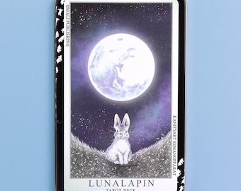 Lunalapin Tarot Deck, Moon Rabbit Oracle Cards, Mystical Tarot Cards with Tin Box, Gothic Witchcraft Divination Gift for Spiritual Readers