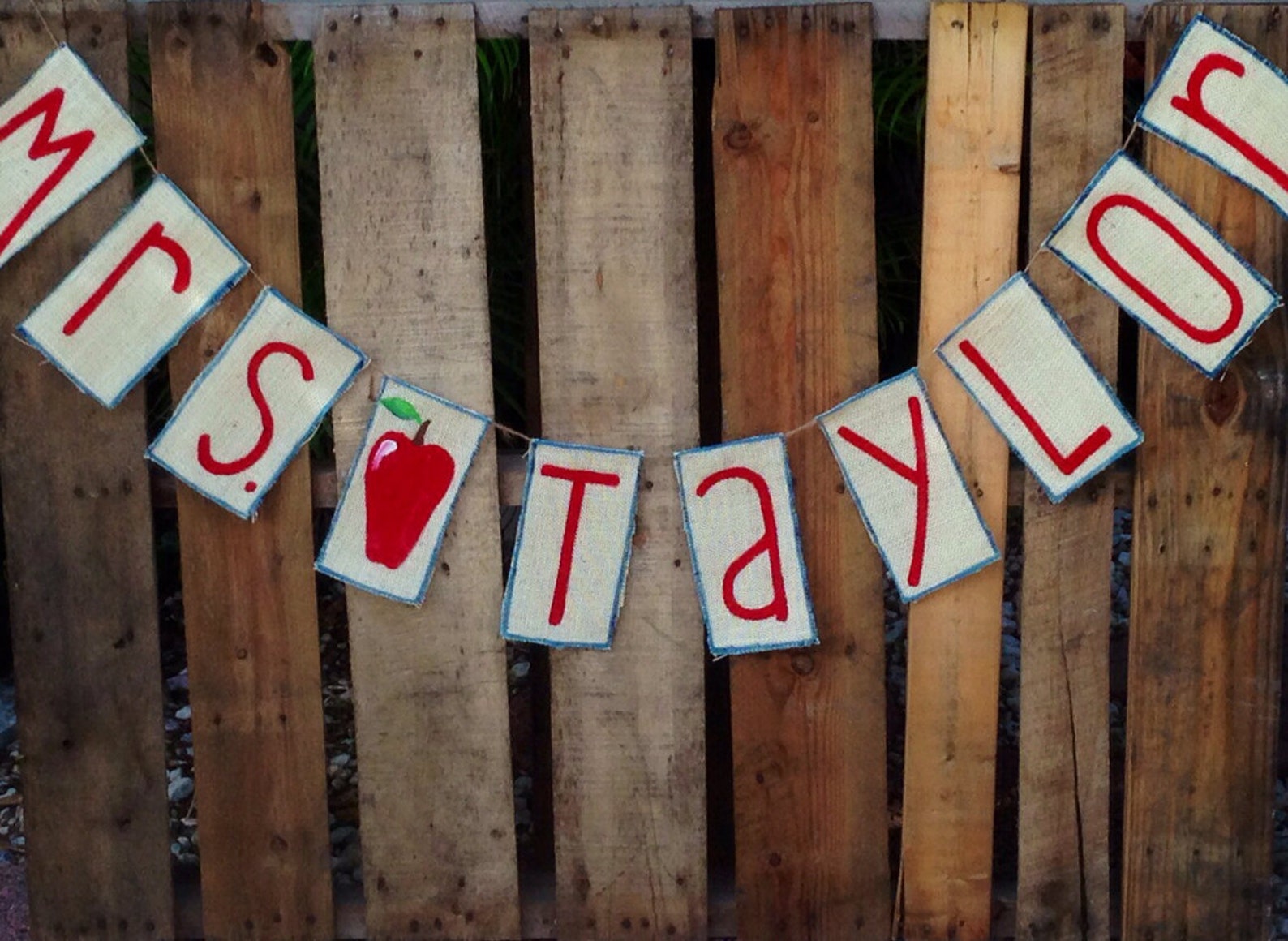 Custom Teacher Name Banner Garland Elementary Teacher Gift Etsy