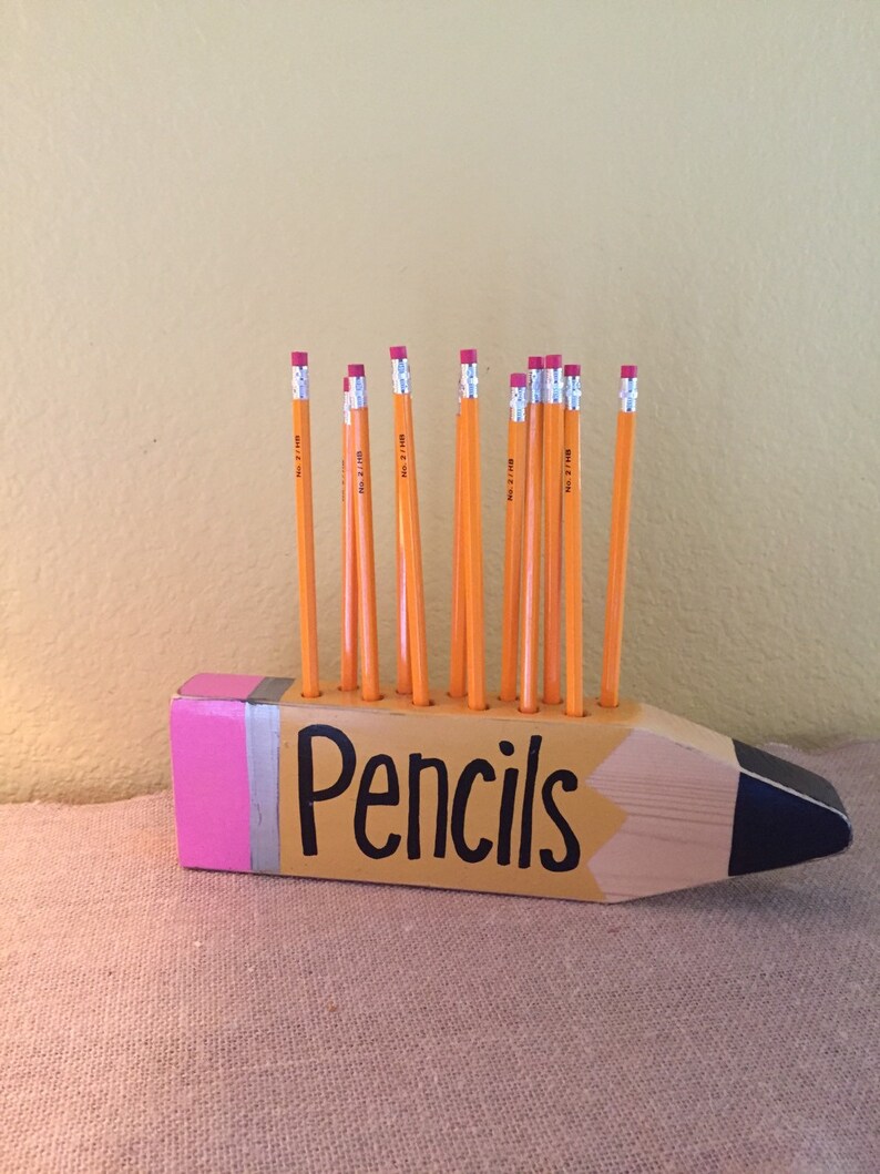 Personalized Teacher Gift Wooden Pencil Holder Etsy