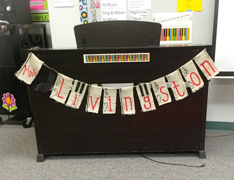 Music Teacher Classroom Decor Teacher Banner Etsy