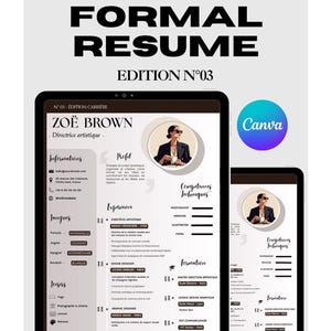Resume Template Canva, Professional CV Template ATS Friendly, Modern Minimalist Resume Bundle Google Docs