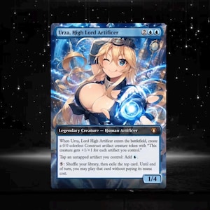 Benutzerdefinierte Urza, Hoher Lord-Artificer-Proxykarte im Anime-Stil (alternatives Artwork) – Commander EDH Proxy – Warhammer 40.000