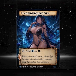 Set proxy Waifu Dual Land, 10 carte fantasy anime full art, set di carte collezionabili personalizzate Commander MTG EDH set completo Underground Sea Only