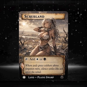 Set proxy Waifu Dual Land, 10 carte fantasy anime full art, set di carte collezionabili personalizzate Commander MTG EDH set completo Scrubland Only