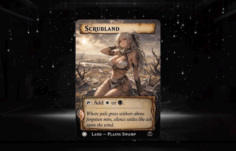 Set proxy Waifu Dual Land, 10 carte fantasy anime full art, set di carte collezionabili personalizzate Commander MTG EDH set completo Scrubland Only