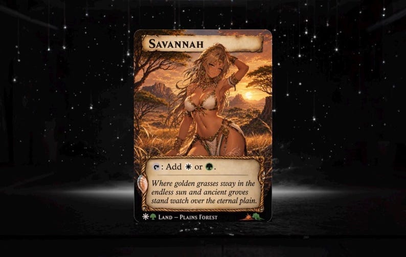 Set proxy Waifu Dual Land, 10 carte fantasy anime full art, set di carte collezionabili personalizzate Commander MTG EDH set completo Savannah Only