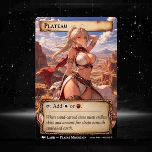 Set proxy Waifu Dual Land, 10 carte fantasy anime full art, set di carte collezionabili personalizzate Commander MTG EDH set completo Plateau Only