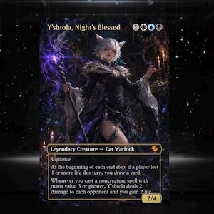 Custom Y’shtola, Night’s Blessed Proxy Card Anime Style  Alternate Art Commander EDH Proxy