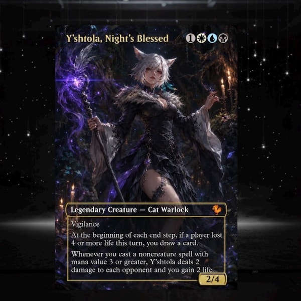 Custom Y’shtola, Night’s Blessed Proxy Card Anime Style  Alternate Art Commander EDH Proxy
