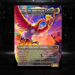 Anpassat Nira, Hellkite Duelist Ho-Oh Pokémon Proxy-kort Anime-stil Alternativ konst Commander EDH Proxy Pokémon-inspirerad