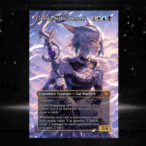 Custom Y’shtola, Night’s Blessed Proxy Card Anime Style  Alternate Art Commander EDH Proxy