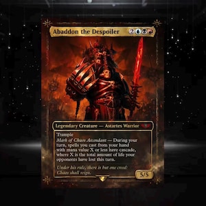 abaddon the despoiler mtg commander deck [171] [Universes Beyond: Warhammer 40,000] [Foil]  Face to Face Games where X is the total amount of life your opponents have lost this turn. Abaddon the Despoiler Sleeves (100)