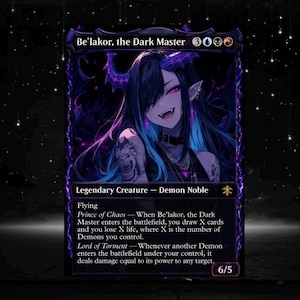 Custom Be’lakor, the Dark Master Proxy Card Anime Style  Alternate Art Commander EDH Proxy Warhammer 40,000