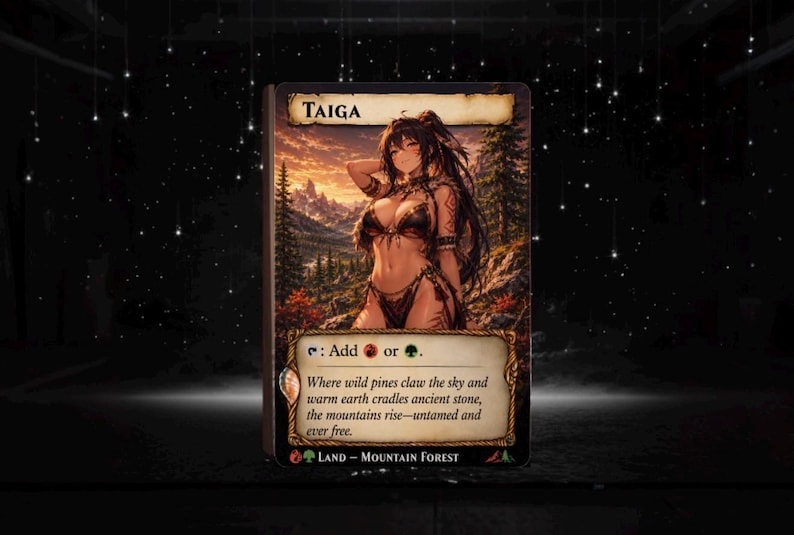 Set proxy Waifu Dual Land, 10 carte fantasy anime full art, set di carte collezionabili personalizzate Commander MTG EDH set completo Taiga Only