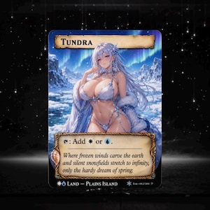 Set proxy Waifu Dual Land, 10 carte fantasy anime full art, set di carte collezionabili personalizzate Commander MTG EDH set completo Tundra Only
