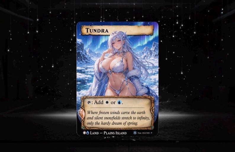 Set proxy Waifu Dual Land, 10 carte fantasy anime full art, set di carte collezionabili personalizzate Commander MTG EDH set completo Tundra Only
