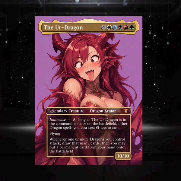 Custom The Ur Dragon Shadow Proxy Card Anime Style  Alternate Art Commander EDH Proxy