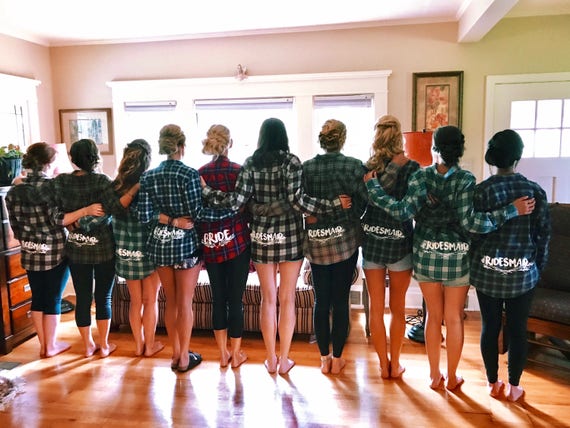 etsy bridesmaid flannels