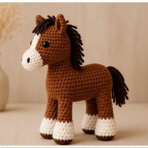 Crochet Horse Amigurumi Pattern, Plush Pony Tutorial (PDF Download)