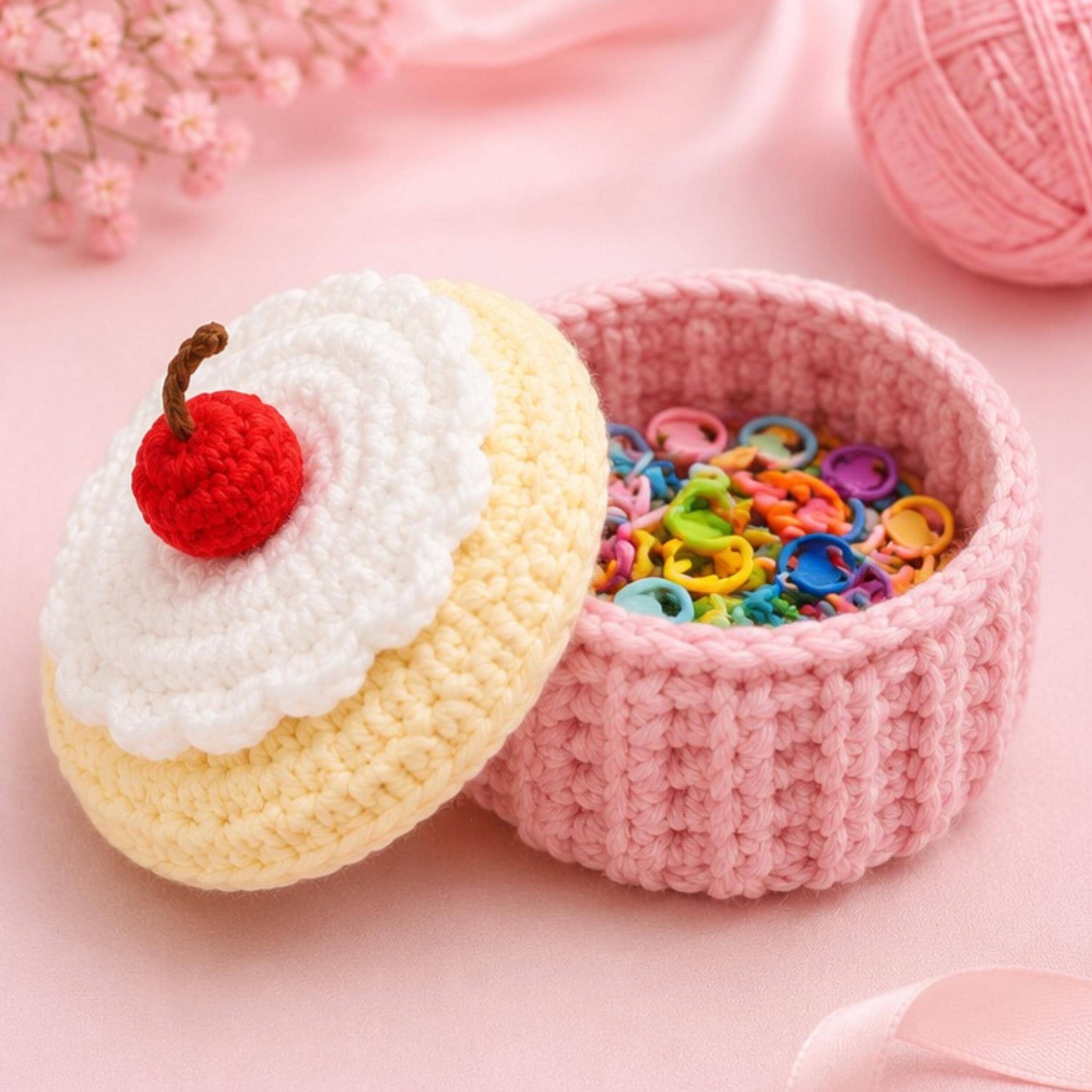 Crochet Cupcake Storage Box
