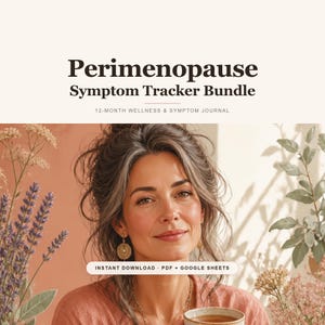 Perimenopause Symptom Tracker Bundle | Planner PDF + Google Sheets | Period & Hormone Tracking